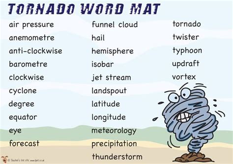 words that describe a tornado