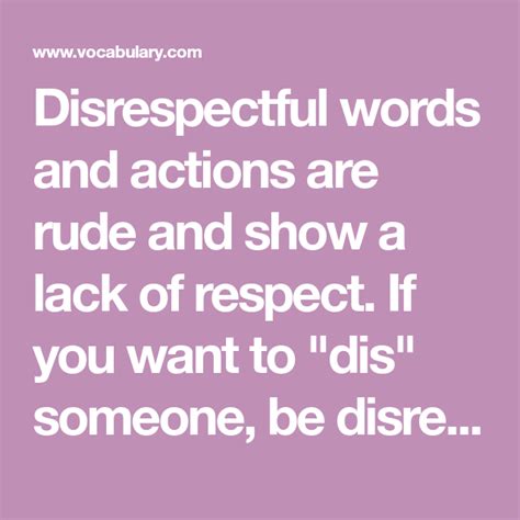 words that mean disrespectful