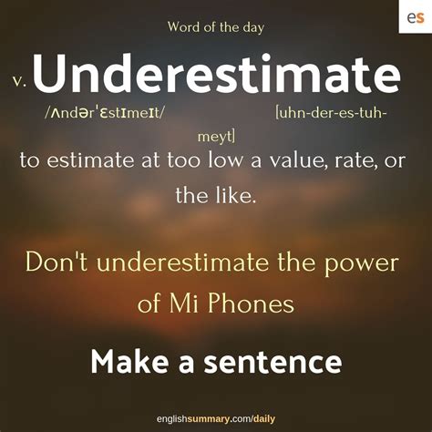 words that mean underestimated