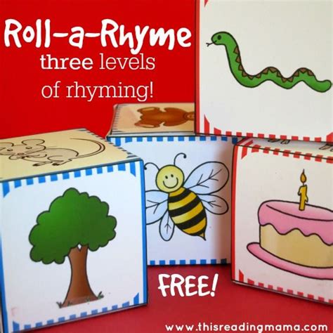 Roll a Rhyme Rhyming Activity {FREE} Rhyming activities