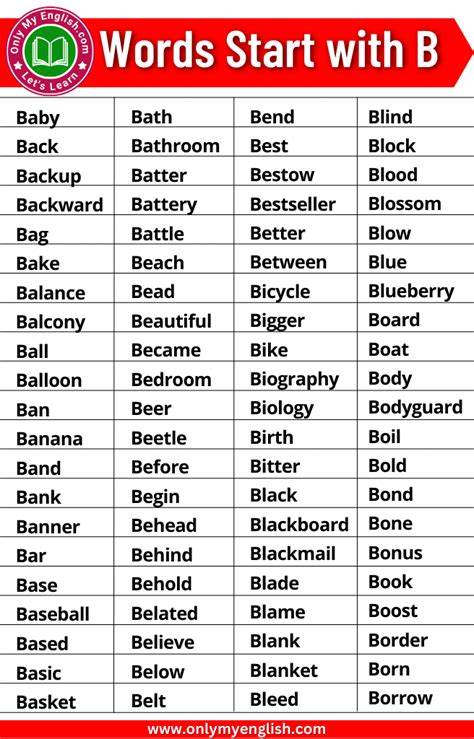 Be Brilliant with Words Starting Be