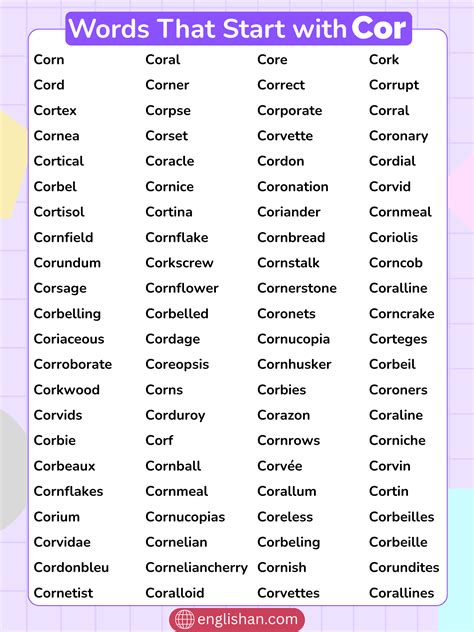 7 Words Starting Cor