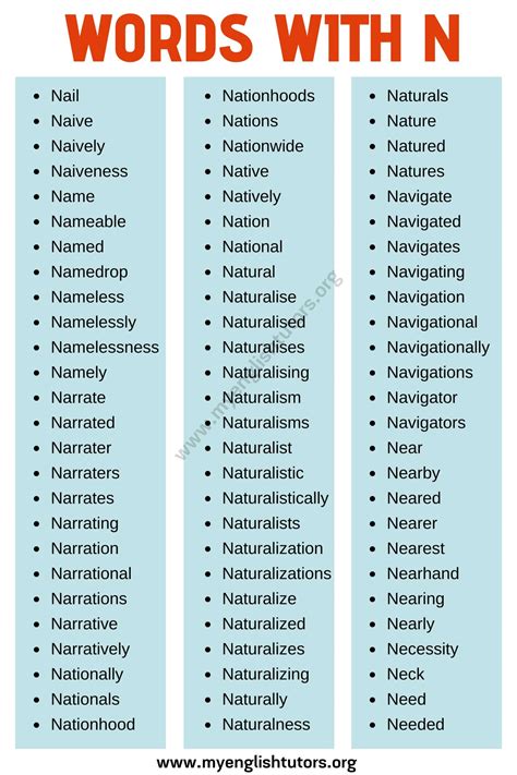 words that start with nar