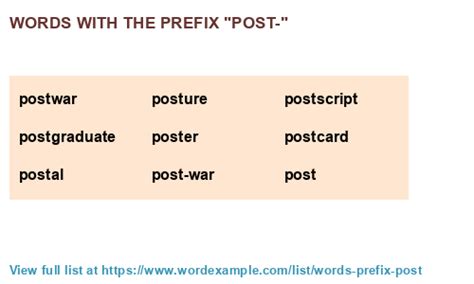 words that start with post