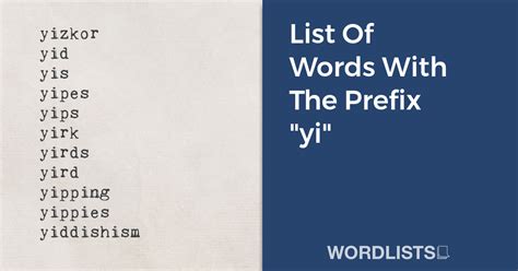 Yi Words List