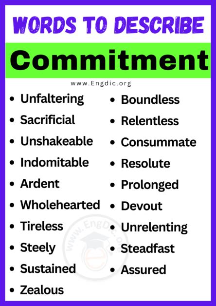 words to describe commitment to work