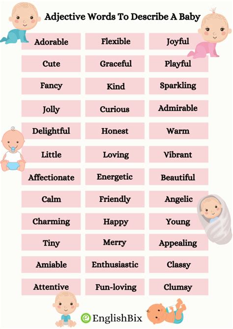 words to describe cute baby girl