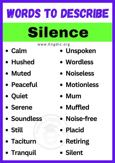 words to describe silence