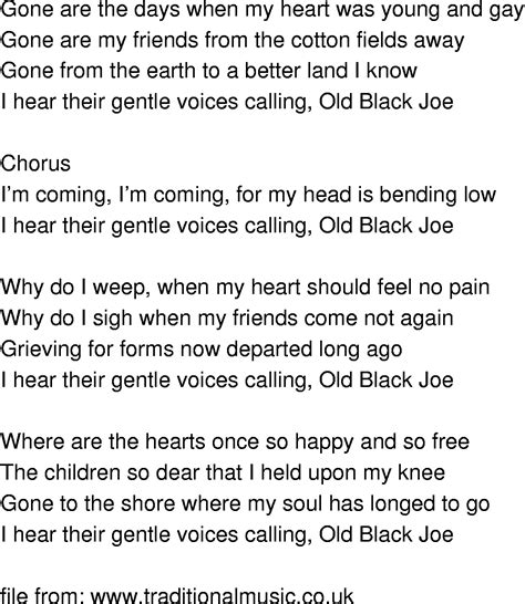 words to song old black joe