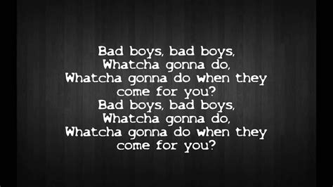 words to the song bad boys