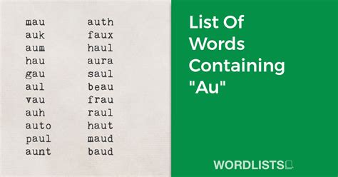 7 Words with Au