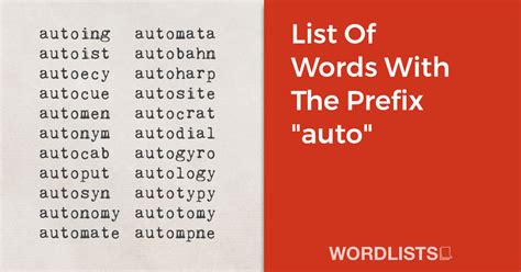 Auto Related Words List