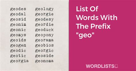 7 Words with Geo
