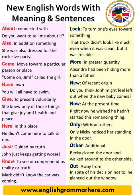 words with meaning and example sentence