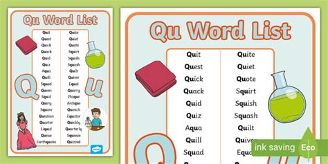 Words with Qu for Learning Fun