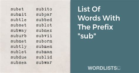 5 Words with Sub