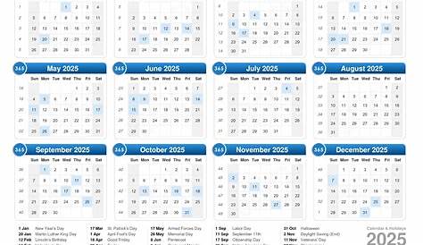 Simple 2025 year calendar, week starts on Monday Stock Vector Image