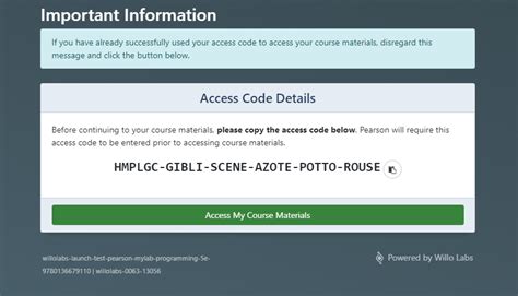 work access code