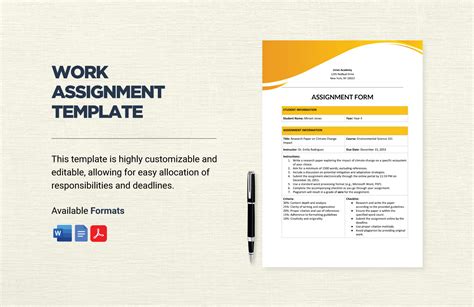work assignment progress documentation template