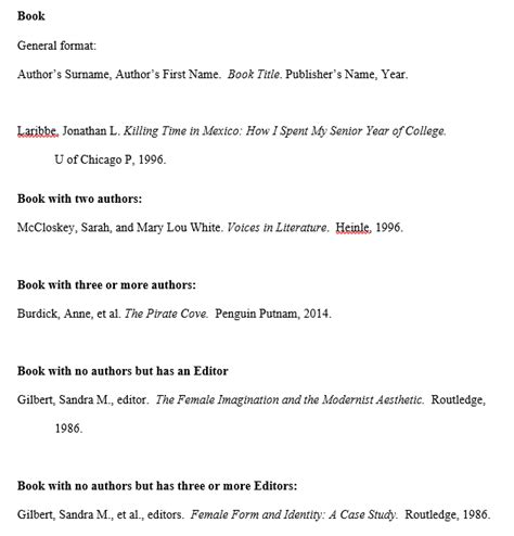 work cited example for book
