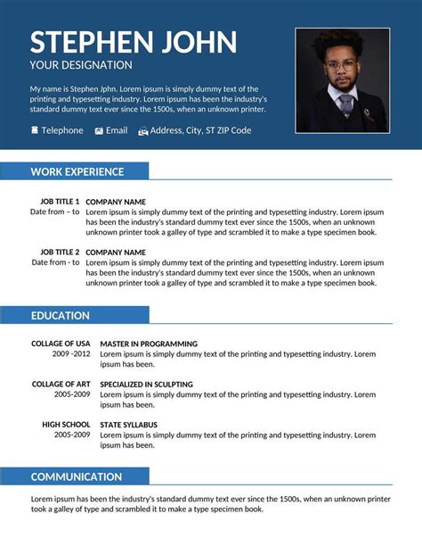 work experience in cv example pdf