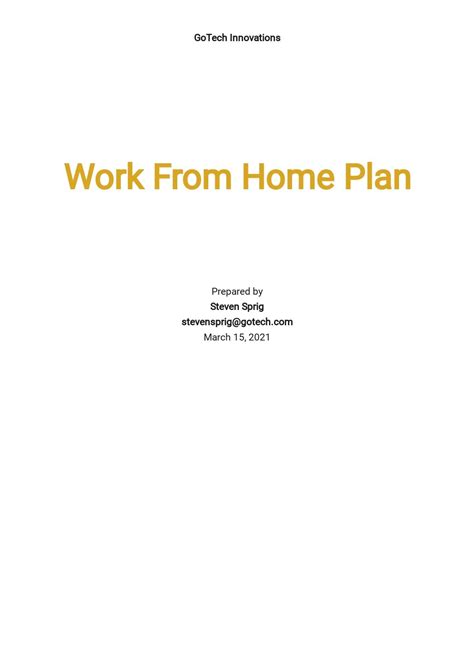 work from home template word