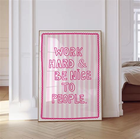 Work Hard Be Nice Wall Hanging