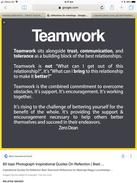 work meeting reflection examples