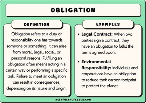 work obligations examples