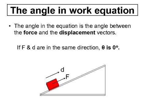 work physics formula with angle