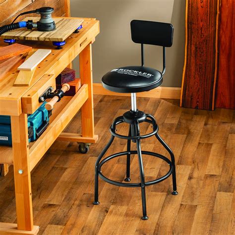 Workbench Stool With Backrest