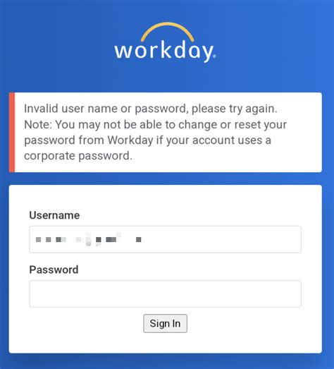 workday won't let me sign in
