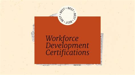 workforce development professional certification