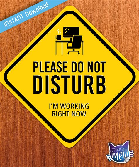 Working From Home Do not Disturb Printable Sign Door Etsy