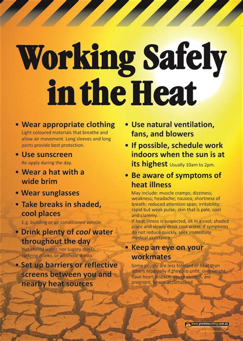 working in heat safety poster