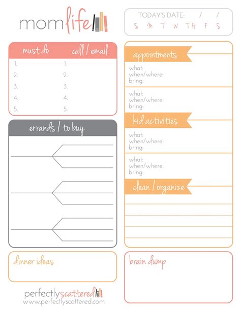 working mom daily planner