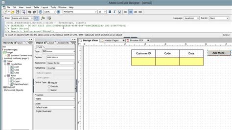 Working With Tables In Livecycle