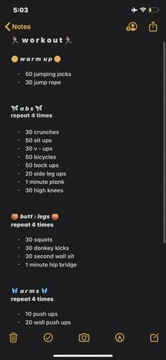 Workout Routine Notes Iphone