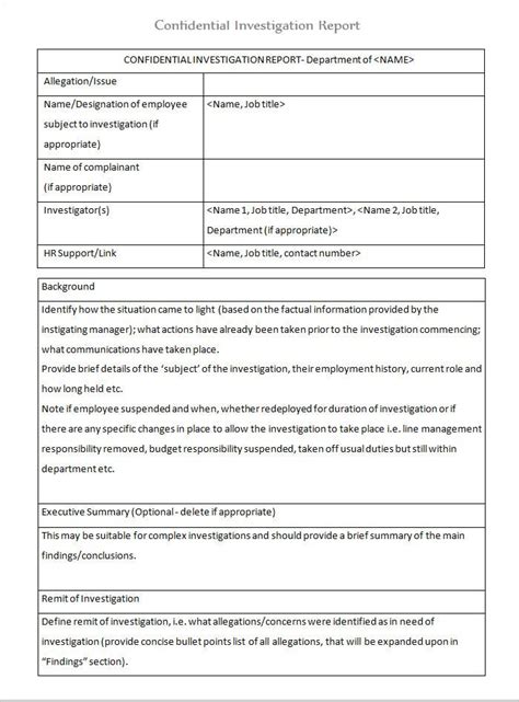 Workplace Investigation Report Template in Word, Google Docs, Apple Pages