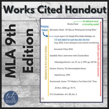 works cited page example mla 9th edition