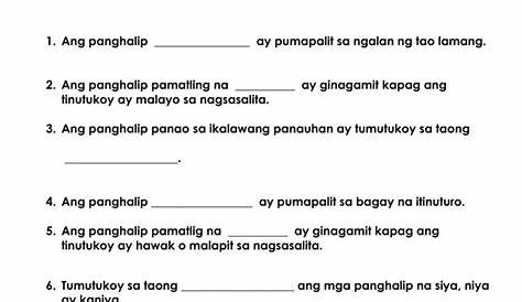 Panghalip (Panao at Pamatlig) worksheet | 1st grade worksheets