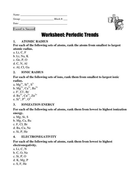worksheet 4-3 periodic trends answers