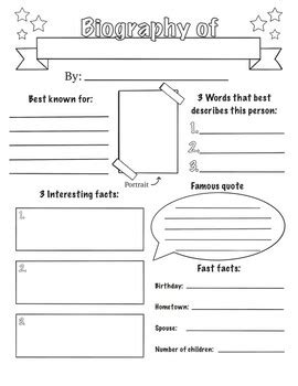 Worksheet Biography Printable