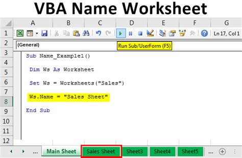 Worksheet Define Vba