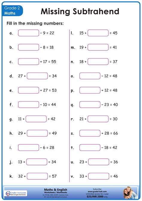 Worksheet For Maths Class 2