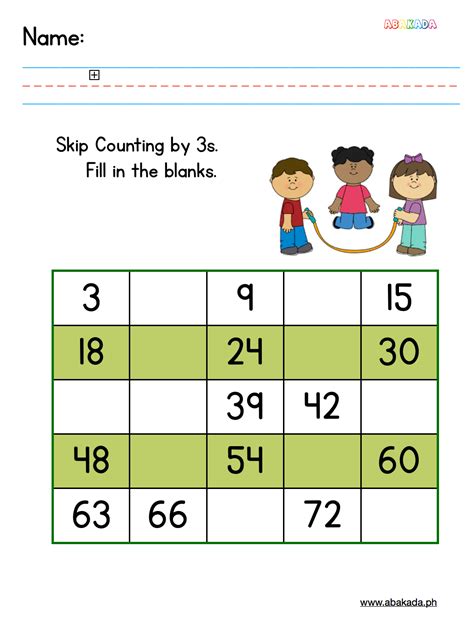 worksheet on skip counting printable template