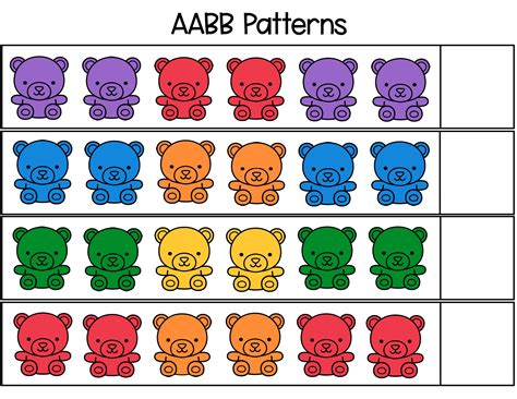 Worksheet Patterns For Kids Aabb Aabb