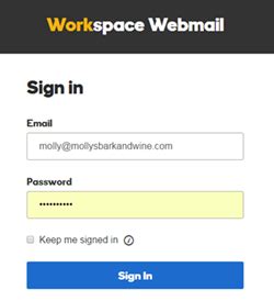 workspace login email