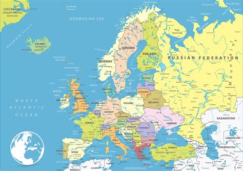 World Map Countries Europe