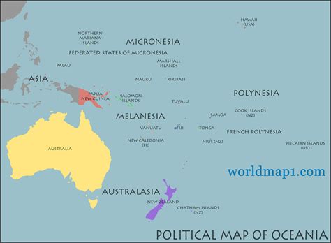 Oceania Countries Political Map